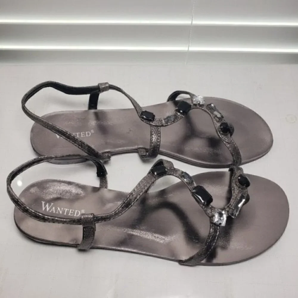 Wanted Tilian Bronze Stone Open Toe Sandals